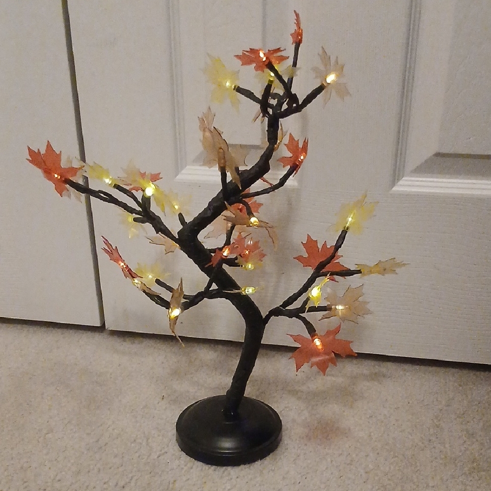 Autumn LED Tree with Orange & Yellow Fall Leaves